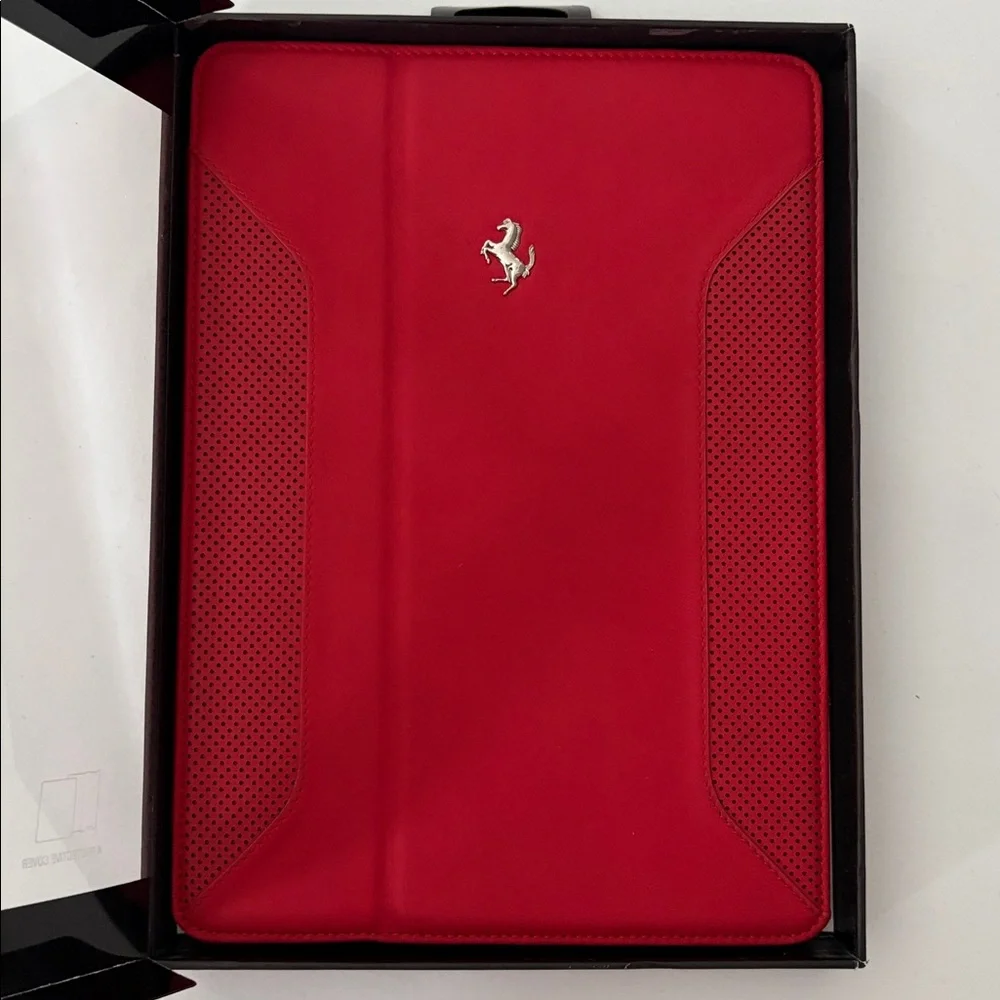 Ferrari Case Apple iPad Air Real Leather Folio Case Cover for the Apple iPad Air